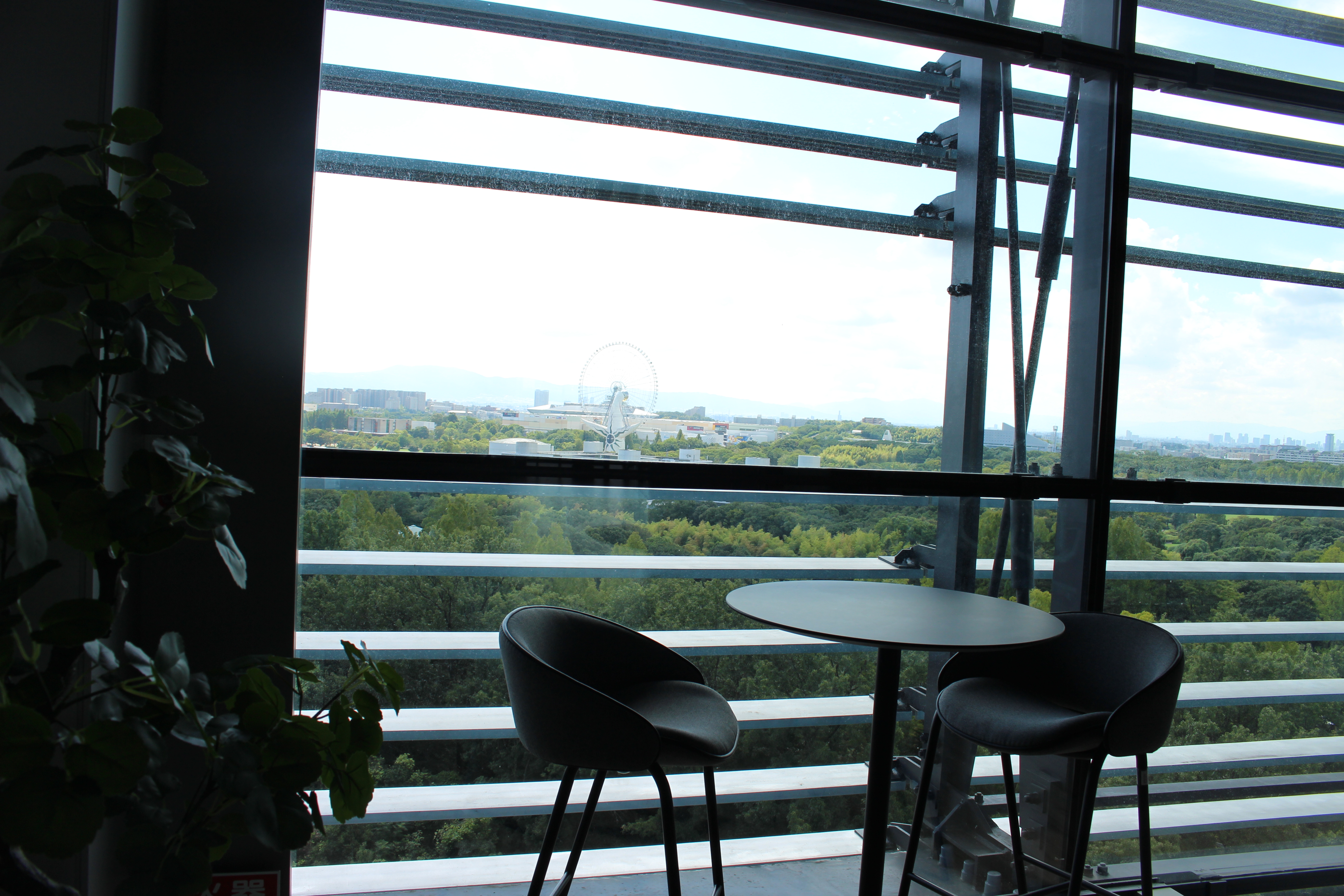 9F窓から太陽の塔、観覧車.JPG